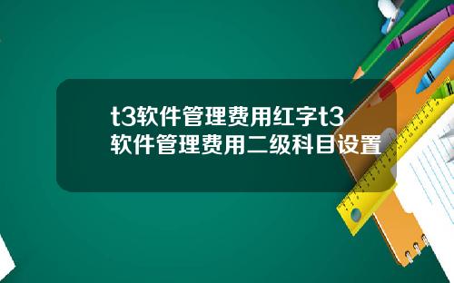 t3软件管理费用红字t3软件管理费用二级科目设置