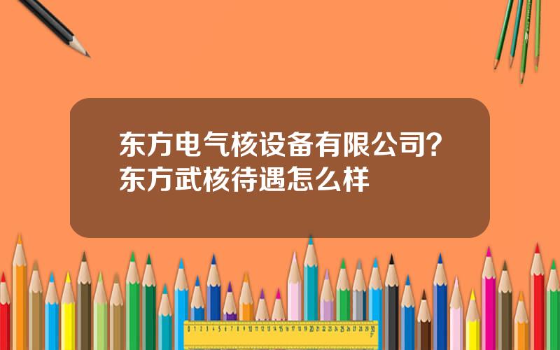 东方电气核设备有限公司？东方武核待遇怎么样