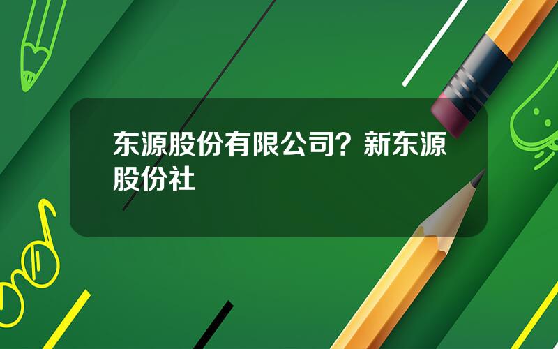 东源股份有限公司？新东源股份社