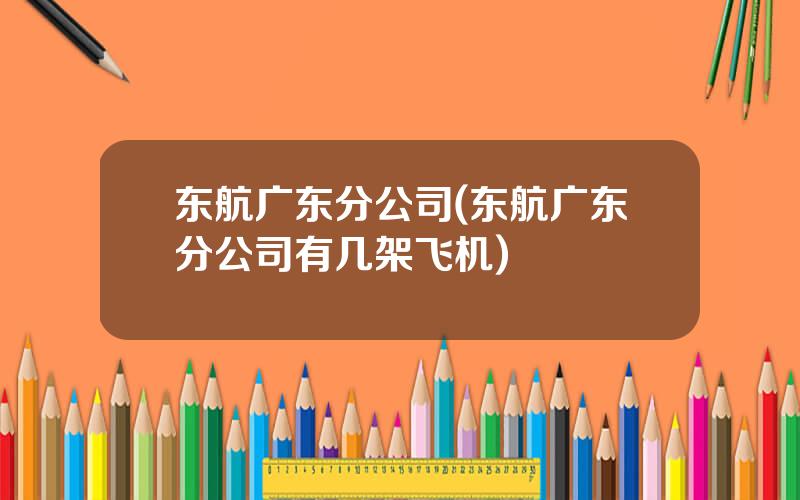 东航广东分公司(东航广东分公司有几架飞机)