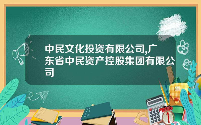 中民文化投资有限公司,广东省中民资产控股集团有限公司