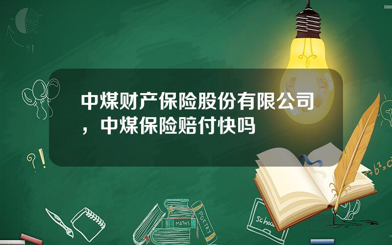 中煤财产保险股份有限公司，中煤保险赔付快吗