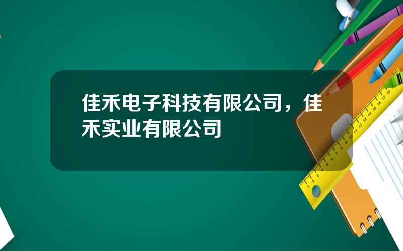 佳禾电子科技有限公司，佳禾实业有限公司