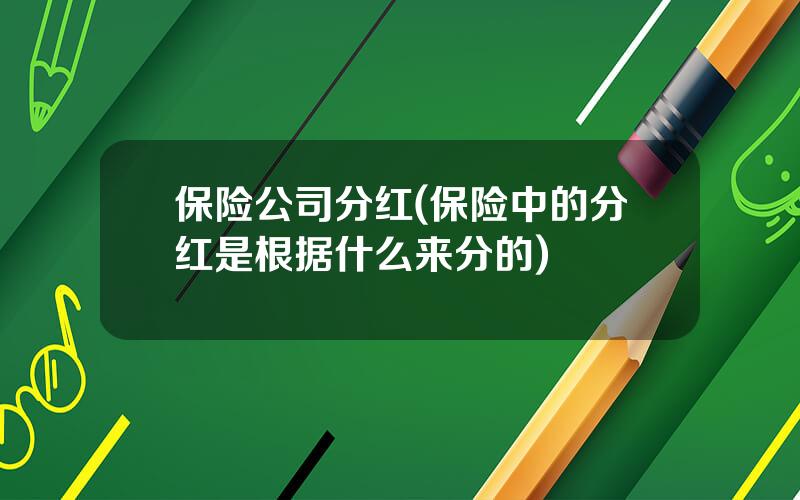 保险公司分红(保险中的分红是根据什么来分的)