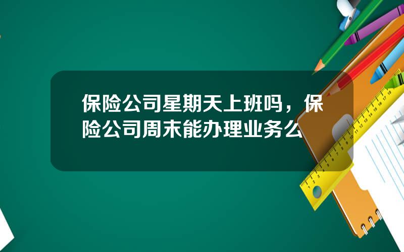 保险公司星期天上班吗，保险公司周末能办理业务么