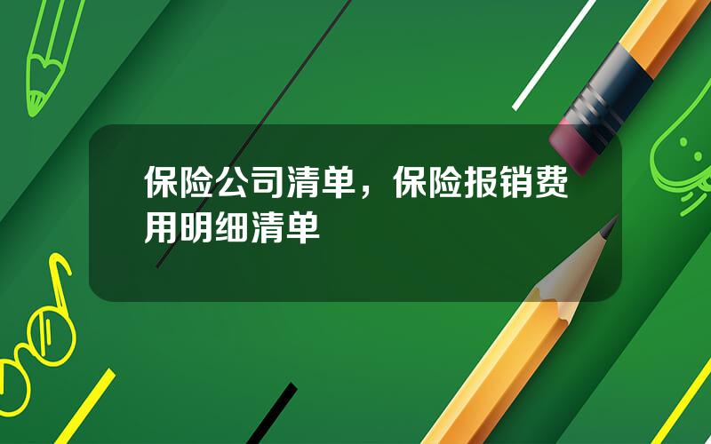 保险公司清单，保险报销费用明细清单