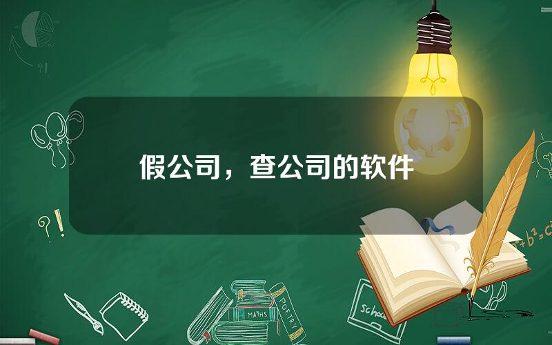 假公司，查公司的软件