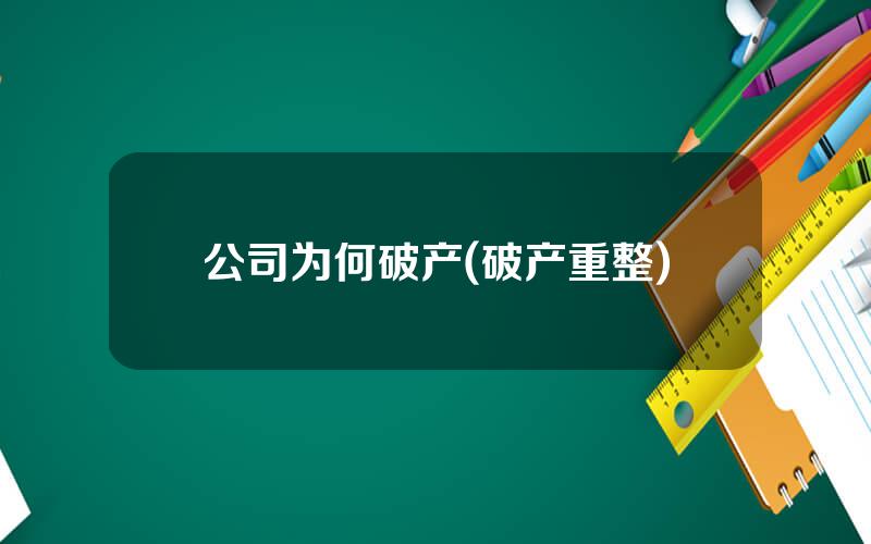 公司为何破产(破产重整)