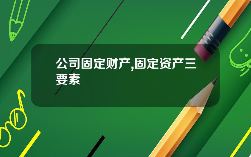 公司固定财产,固定资产三要素