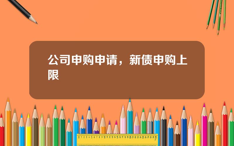 公司申购申请，新债申购上限