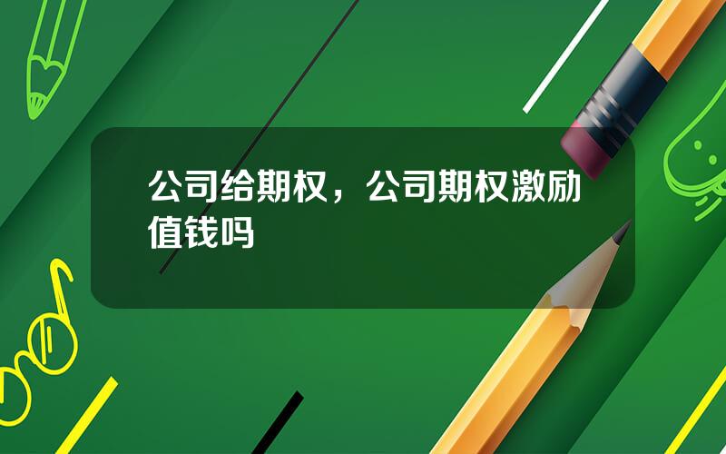 公司给期权，公司期权激励值钱吗