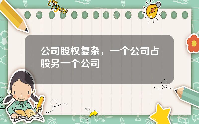 公司股权复杂，一个公司占股另一个公司
