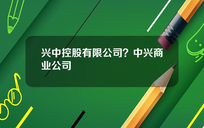 兴中控股有限公司？中兴商业公司