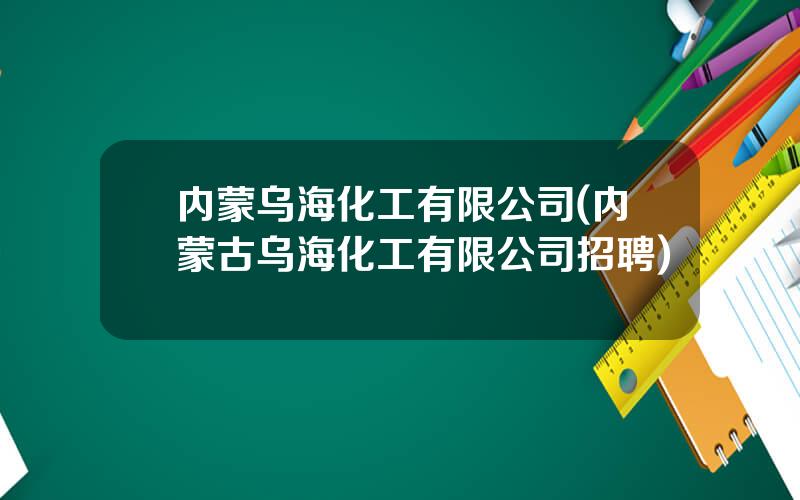 内蒙乌海化工有限公司(内蒙古乌海化工有限公司招聘)