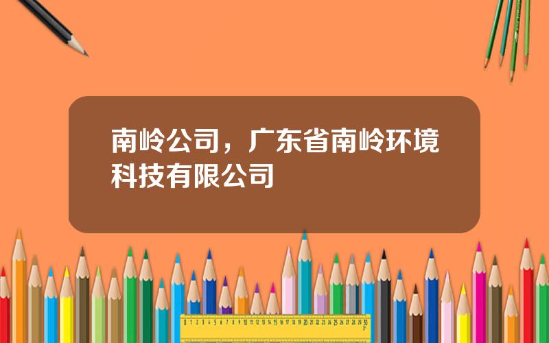 南岭公司，广东省南岭环境科技有限公司