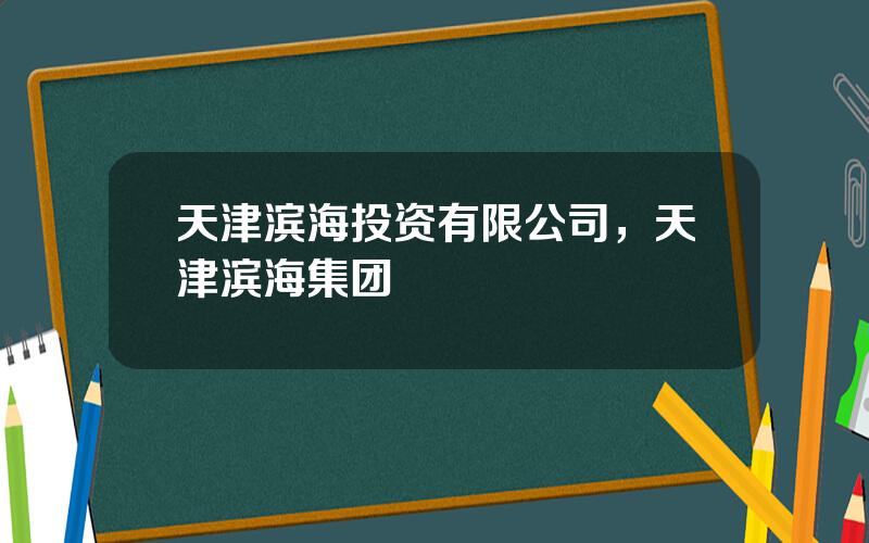 天津滨海投资有限公司，天津滨海集团