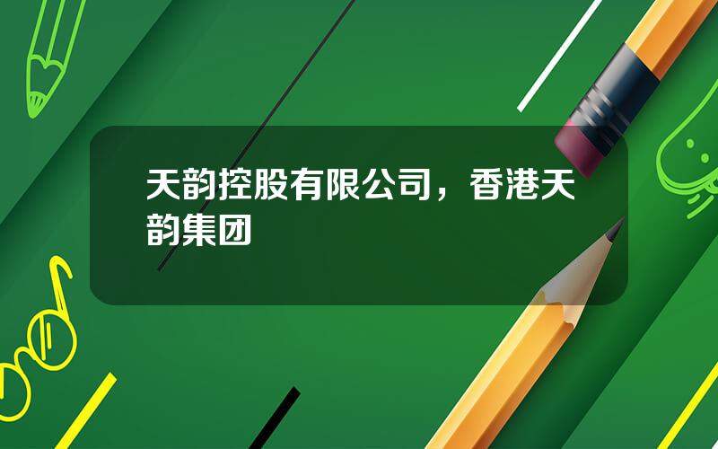 天韵控股有限公司，香港天韵集团