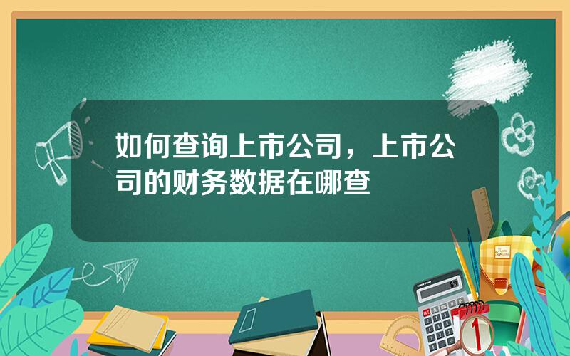 如何查询上市公司，上市公司的财务数据在哪查