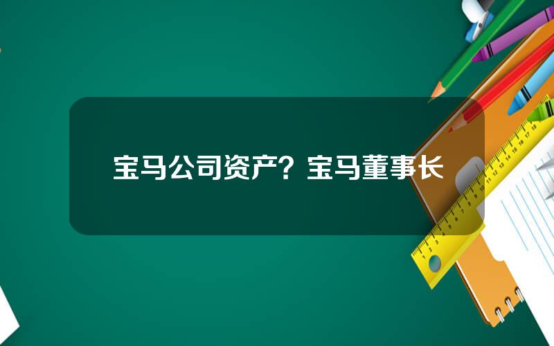 宝马公司资产？宝马董事长