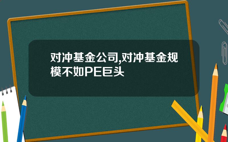 对冲基金公司,对冲基金规模不如PE巨头