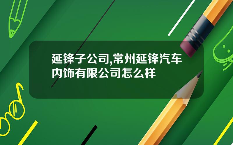 延锋子公司,常州延锋汽车内饰有限公司怎么样