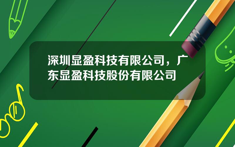 深圳显盈科技有限公司，广东显盈科技股份有限公司