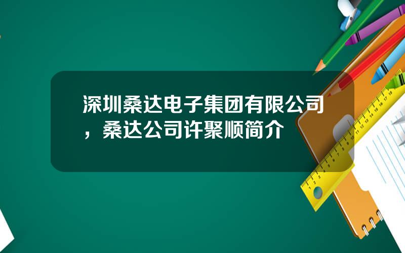 深圳桑达电子集团有限公司，桑达公司许聚顺简介