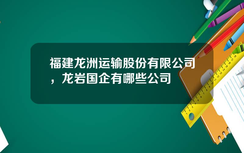 福建龙洲运输股份有限公司，龙岩国企有哪些公司